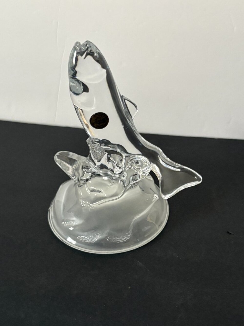 Vintage Cristal D'Arques Lead Crystal Dolphin Figurine Made in France
